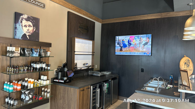 Bar area with a wall-mounted TV