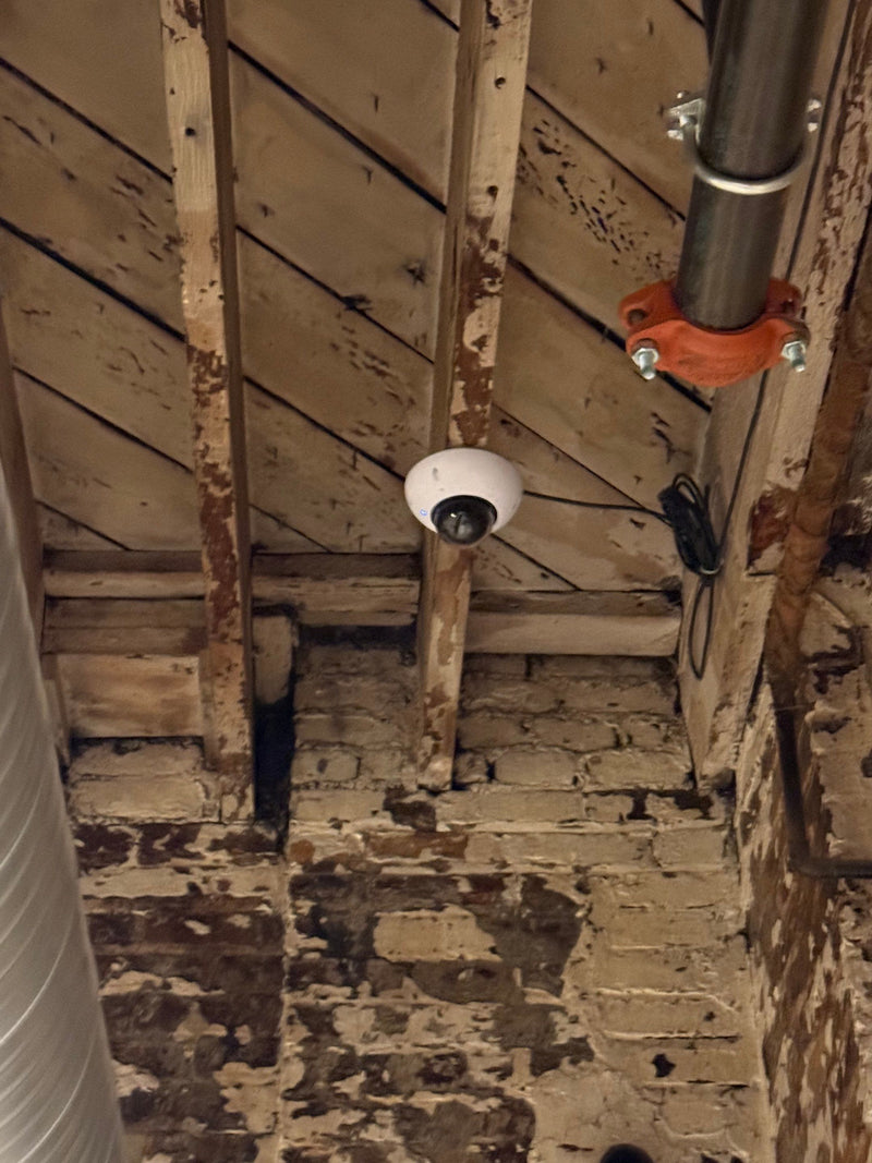 Ceiling-mounted security camera