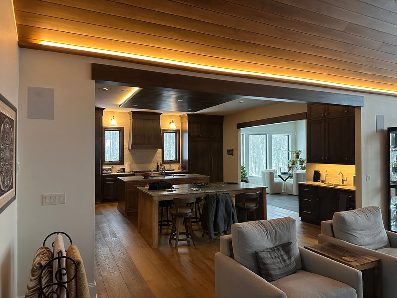 Open kitchen and living area