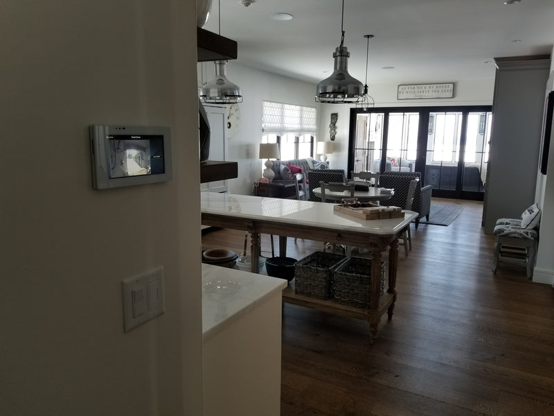 Wall touchscreen in the kitchen