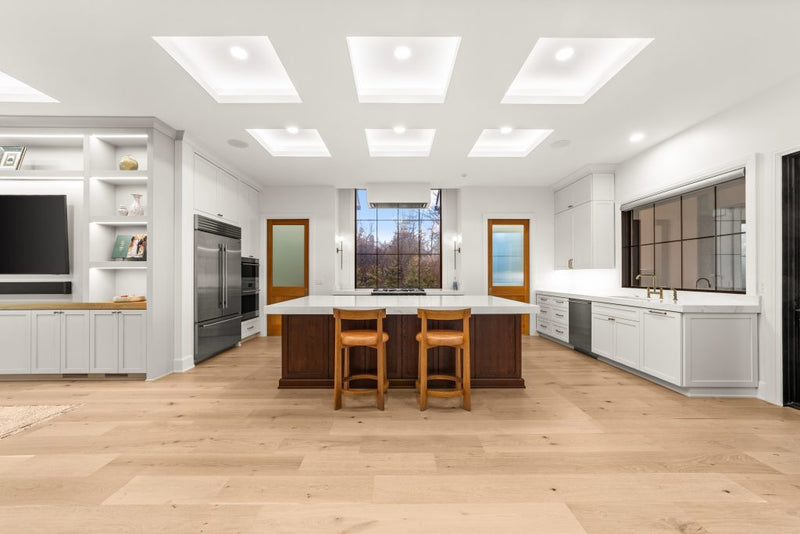Kitchen with recessed lighting