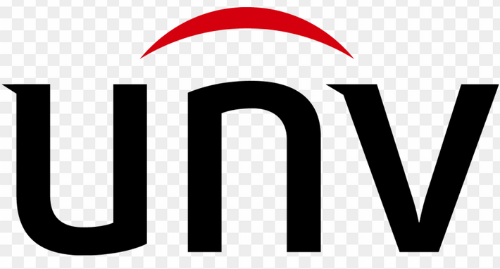 UNV logo with red arc and black text on a transparent background